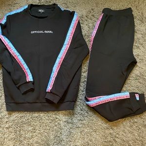 BoohooMAN tape Tracksuit